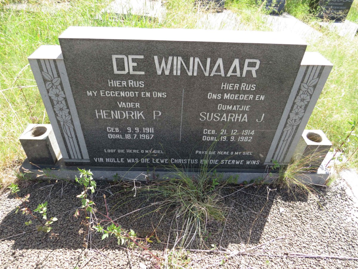 WINNAAR Hendrik P., de 1911-1967 & Susarha J. 1914-1982 