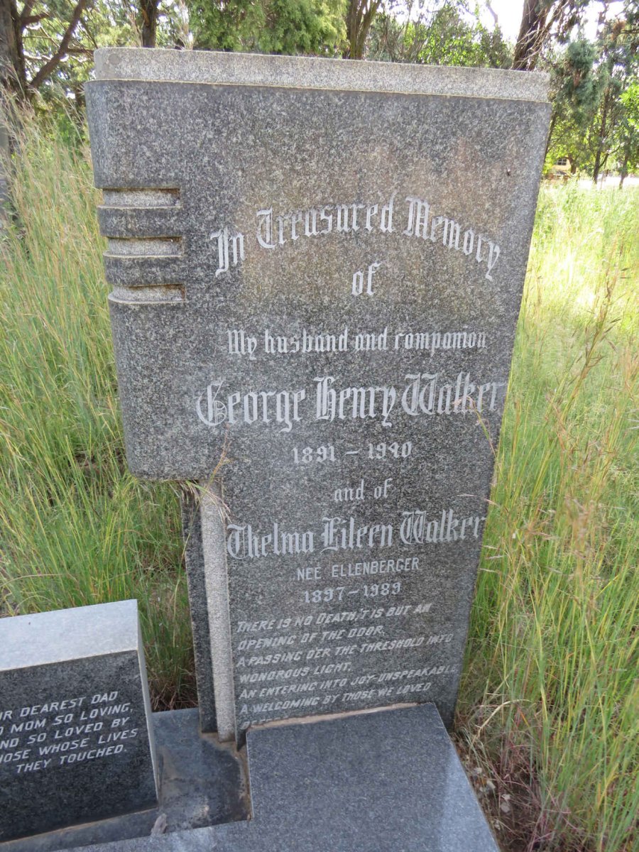 WALKER George Henry 1891-1940 & Thelma Eileen ELLENBERGER 1897-1989