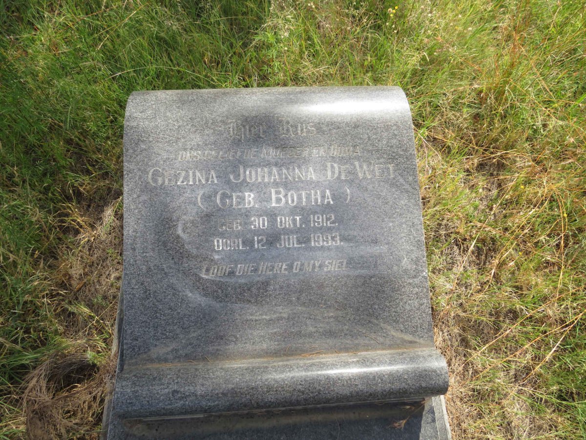 WEPENER Gezina Johanna de Wet nee BOTHA 1912-1993_2