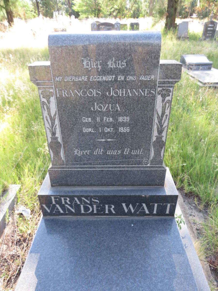 WATT Francois Johannes Jozua, van der 1899-1956