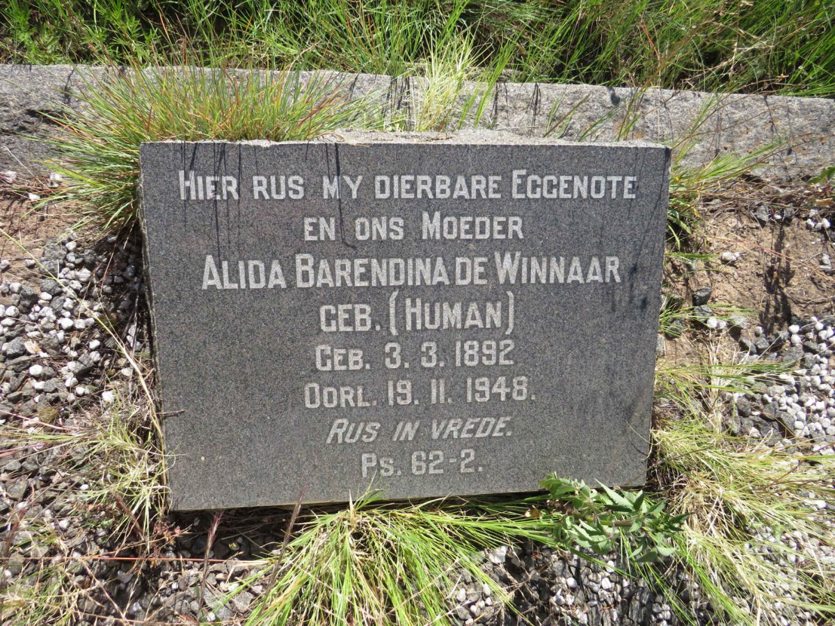 WINNAAR Alida Barendina, de nee HUMAN 1892-1948