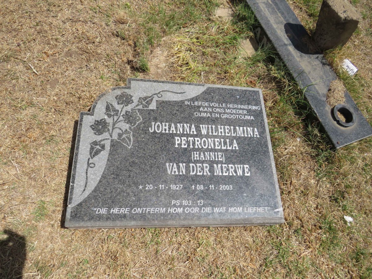 WYK Johanna Wilhelmina Petronella, van , VAN DER MERWE  1927-2003 _1