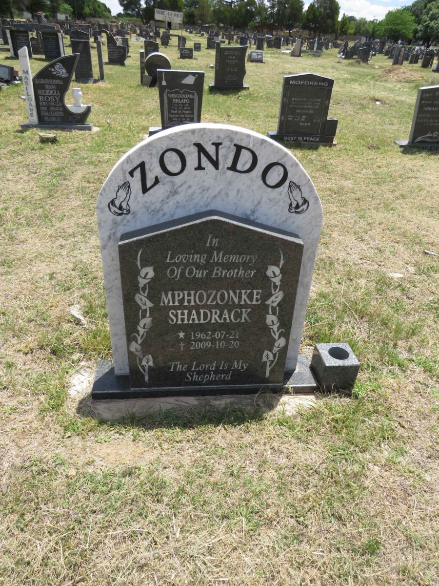 ZONDO Mphozonke Shadrack 1962-2009