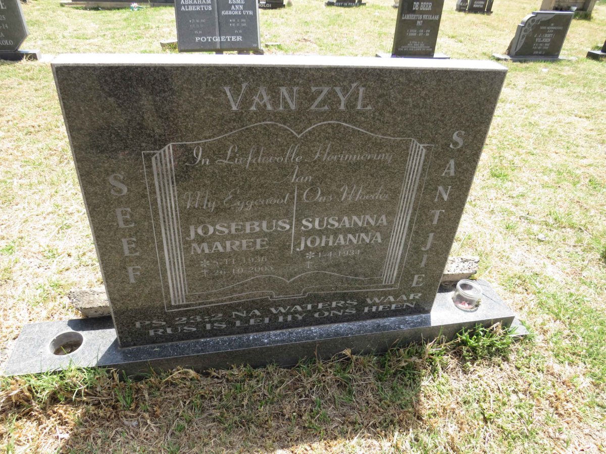 ZYL Josebus Maree, van 1936-200? & Susanna Johanna 1934- 
