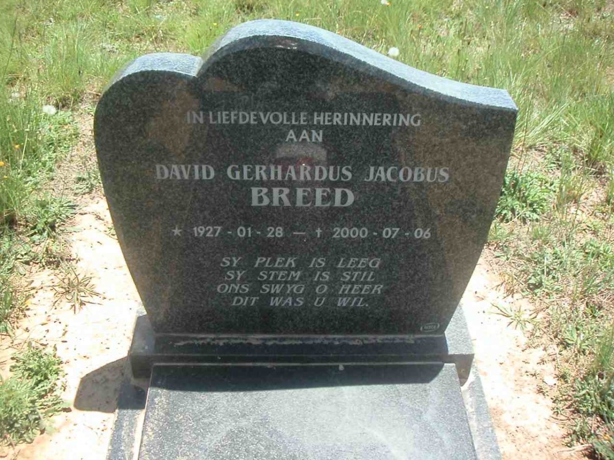 BREED David Gerhardus Jacobus 1927-2000