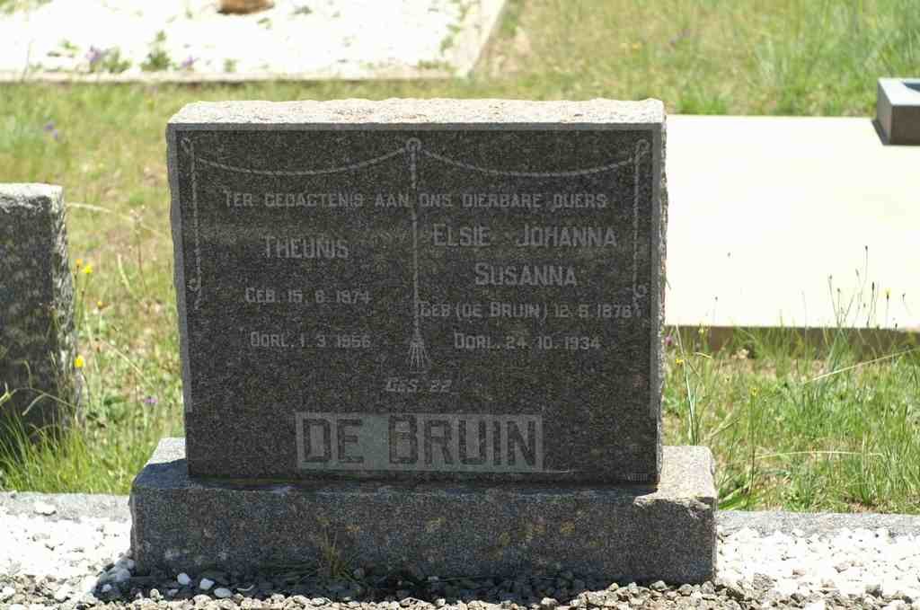 BRUIN Theunis, de 1874-1956 &amp; Elsie Johanna Susanna DE BRUIN 1876-1934