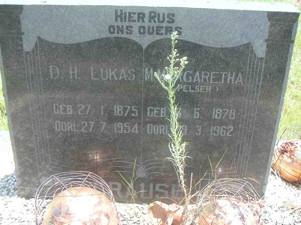 CRAUSE D.H. Lukas 1875-1954 &amp; M. Margaretha PELSER 1878-1962
