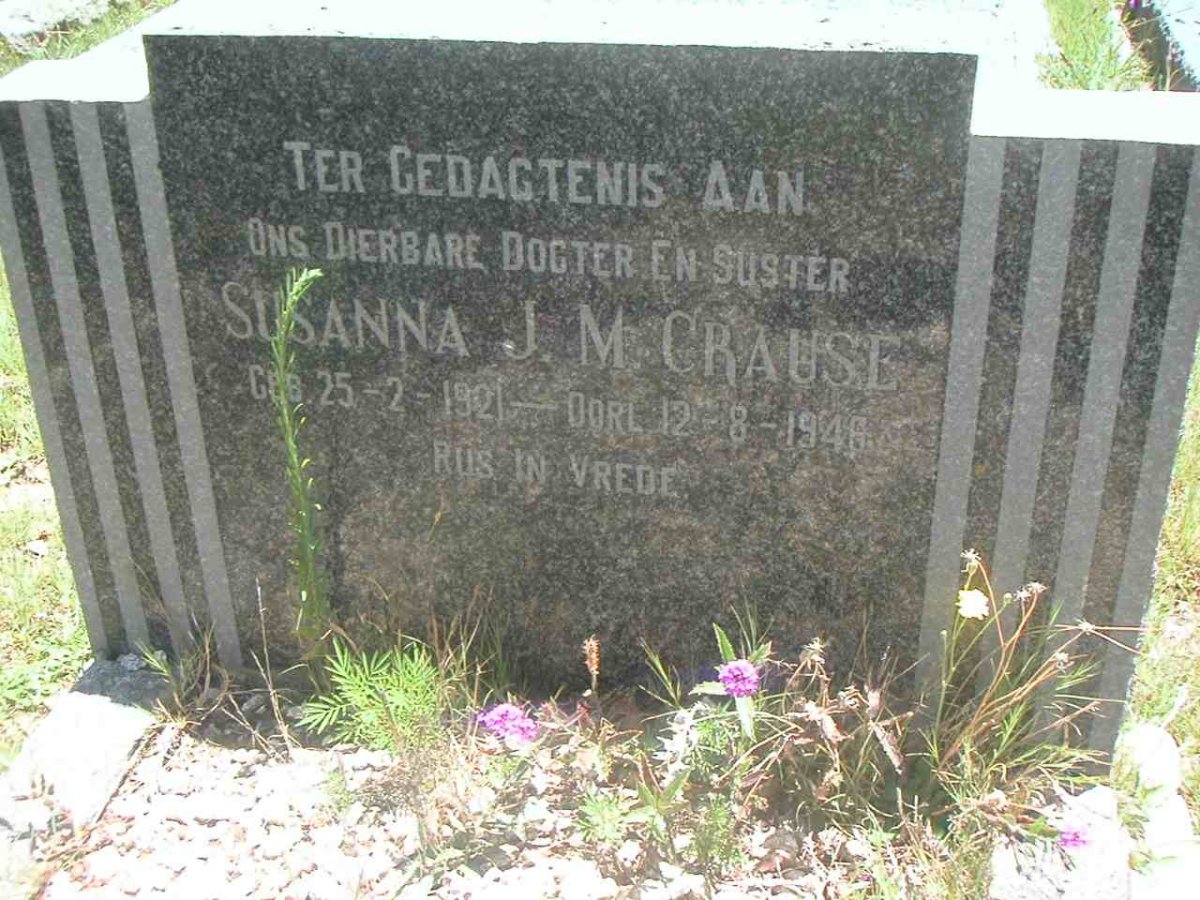 CRAUSE Susanna J.M. 1921-1946
