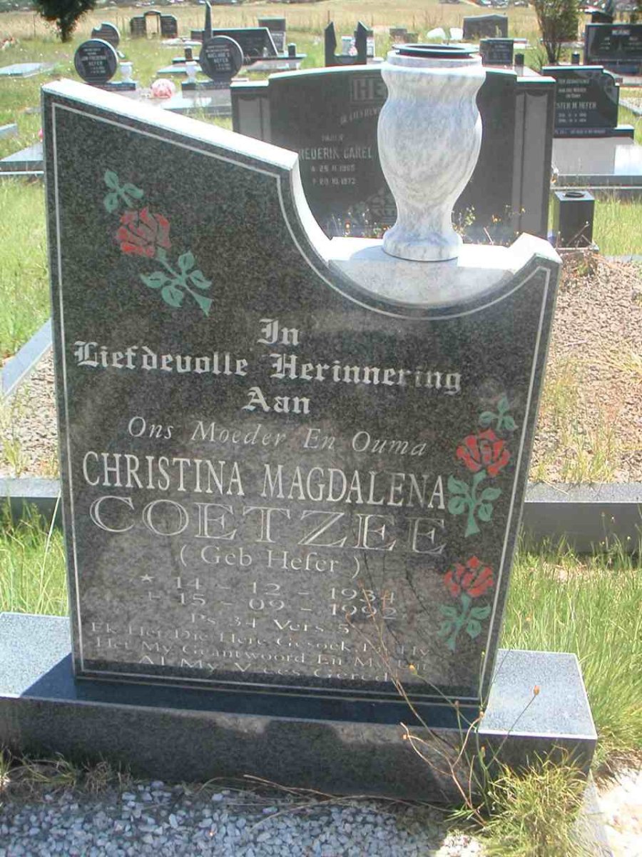 COETZEE Christina Magdalena nee HEFER 1934-1992
