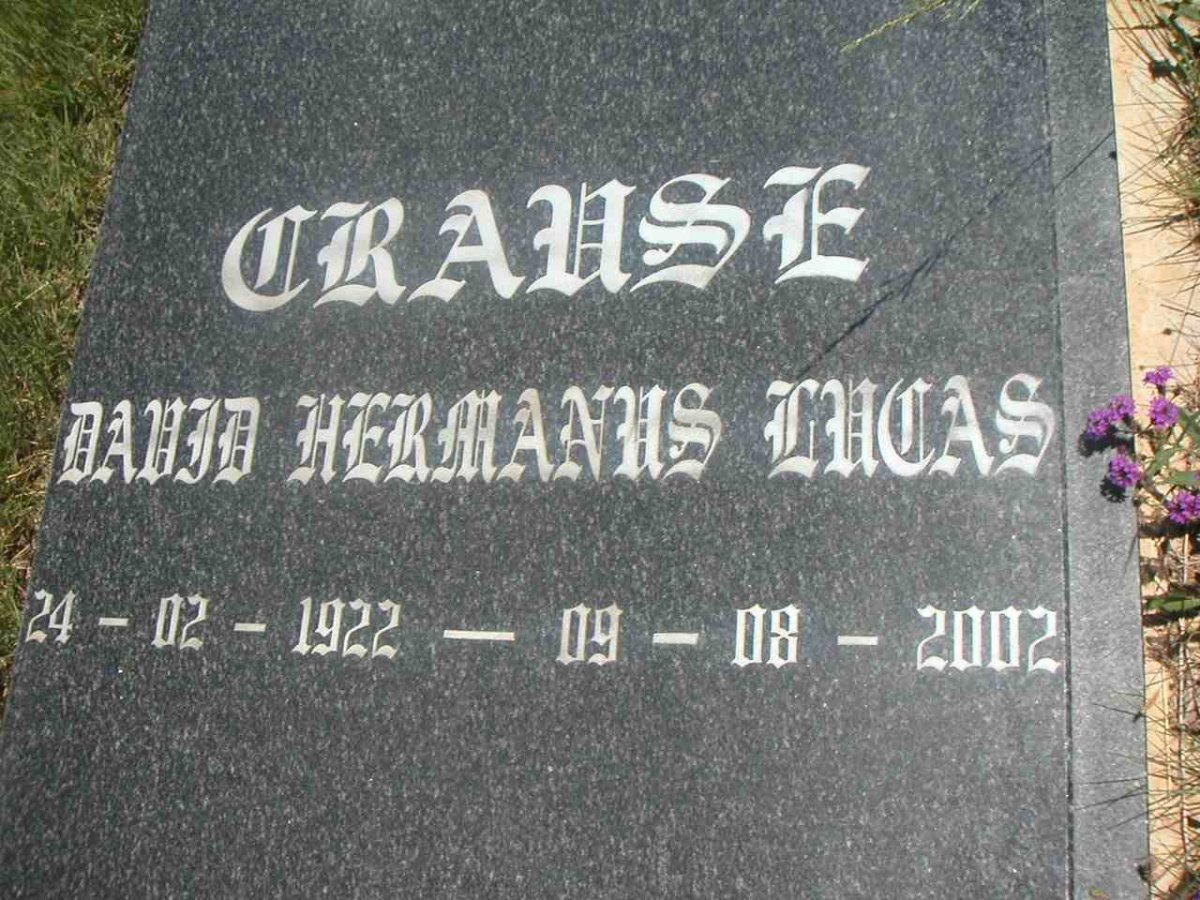CRAUSE David Hermanus Lucas 1922-2002