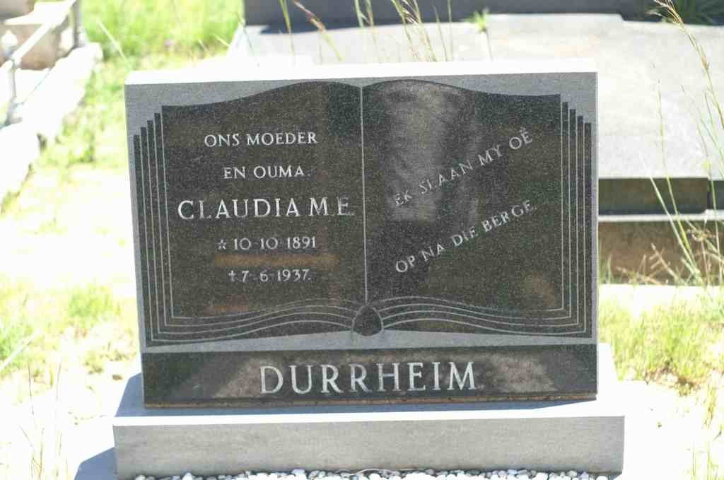 DURRHEIM Claudia M.E. 1891-1937
