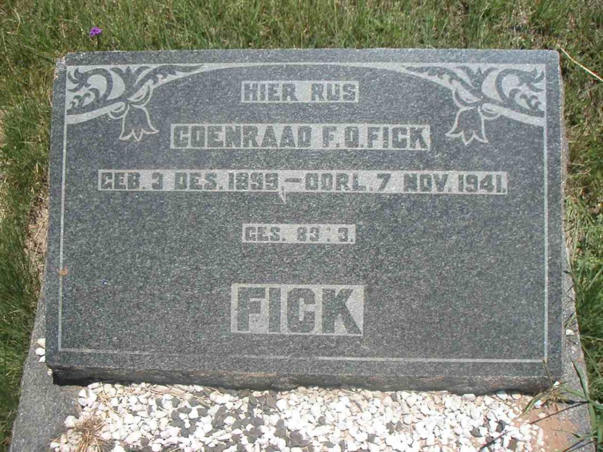 FICK Coenraad F.O. 1899-1941