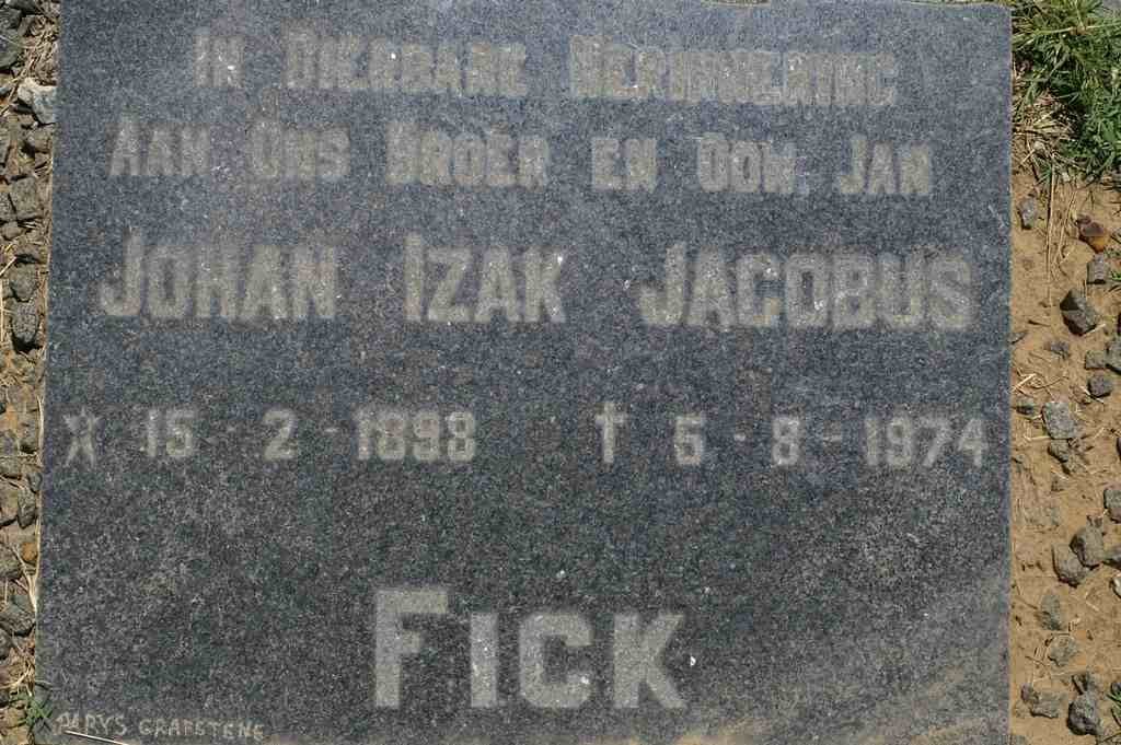 FICK Johan Izak Jacobus 1898-1974