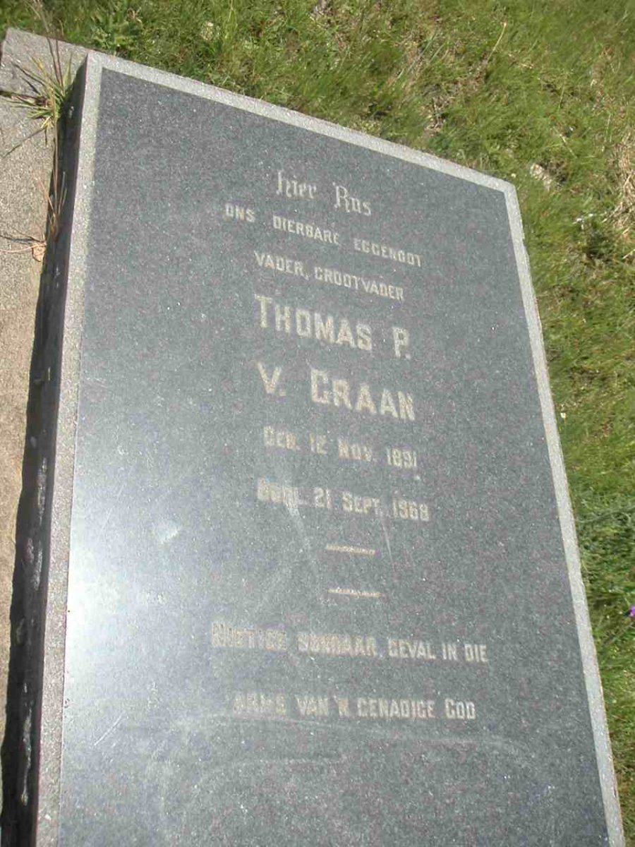 GRAAN Thomas P., van 1891-1968