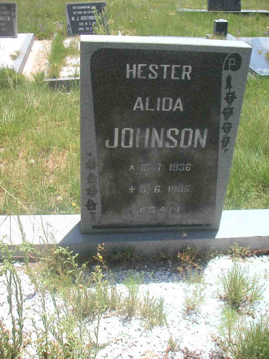 JOHNSON Hester Alida 1936-1985