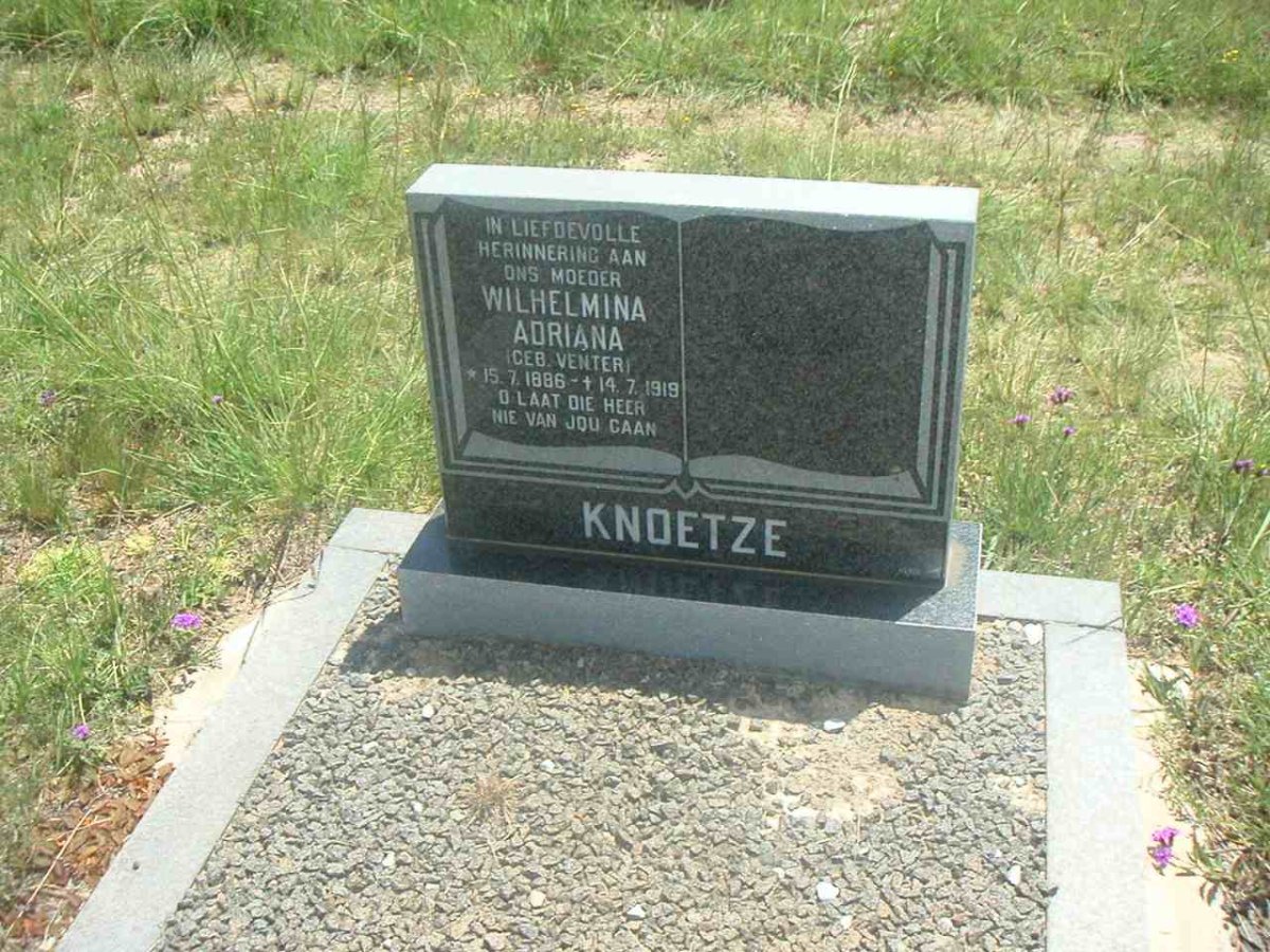 KNOETZE Wilhelmina Adriana nee VENTER 1886-1919