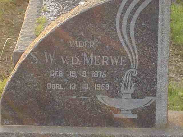 MERWE S.W.,  v.d. 1875-1959