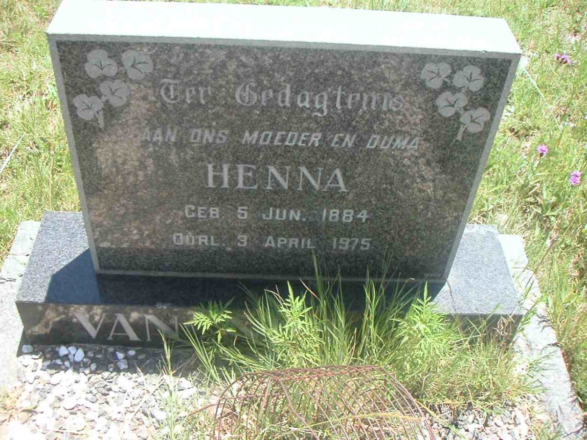 NIEKERK Henna, van 1884-1975