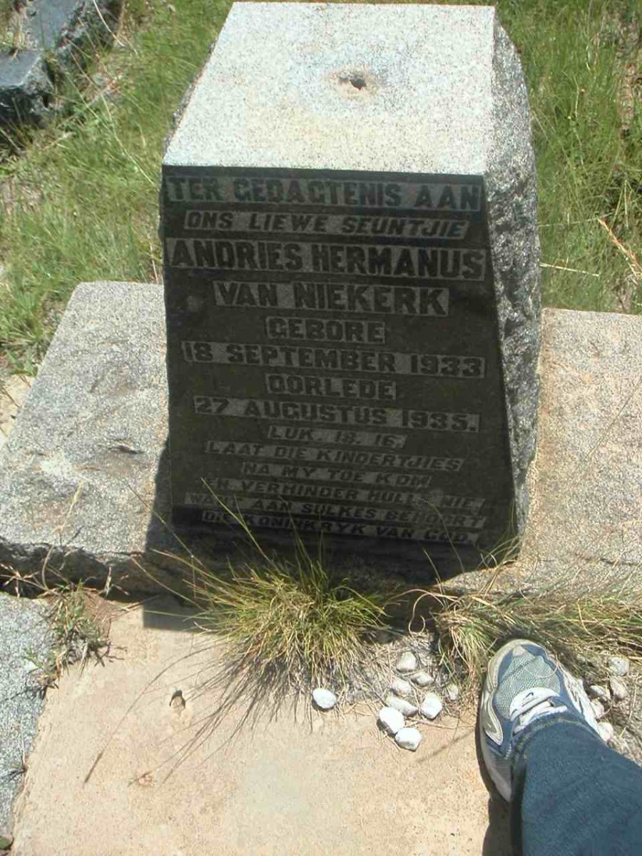 NIEKERK Andries Hermanus, van 1933-1935