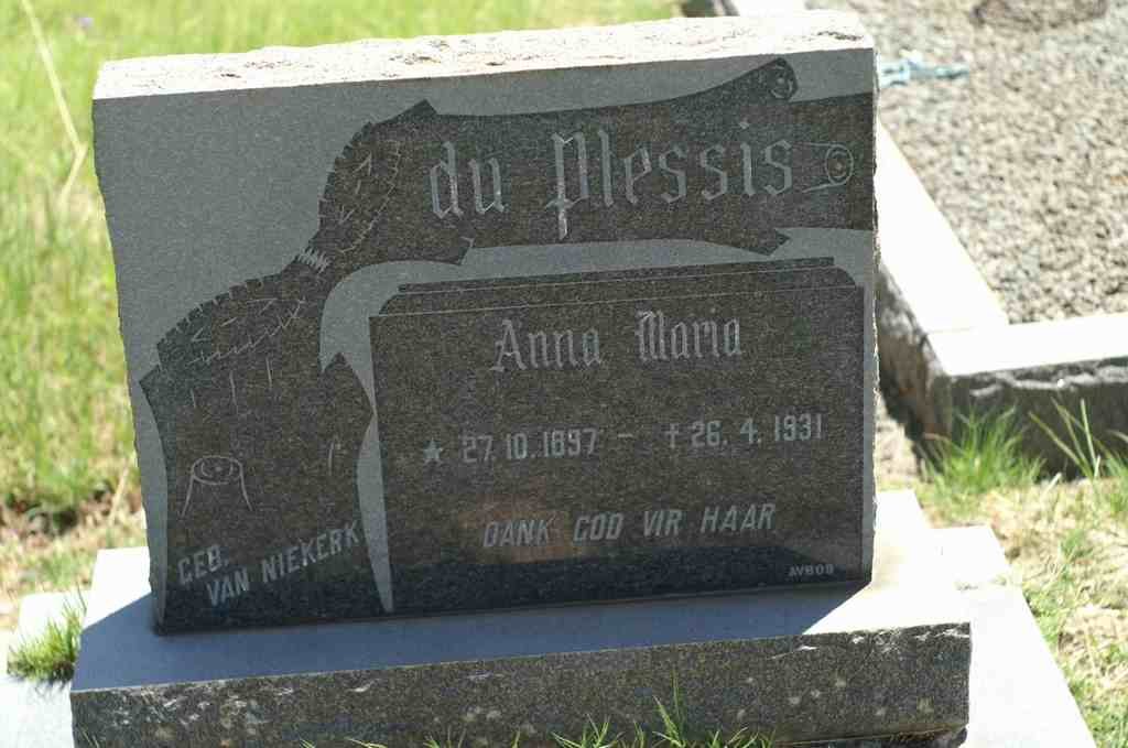 PLESSIS Anna Maria, du nee VAN NIEKERK 1897-1931