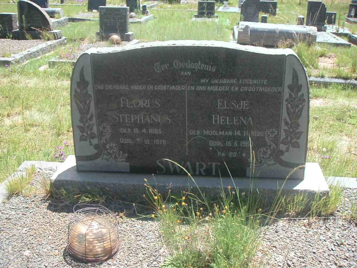 SWART Florus Stephanus 1895-1978 &amp; Elsje Helena MOOLMAN 1898-1960