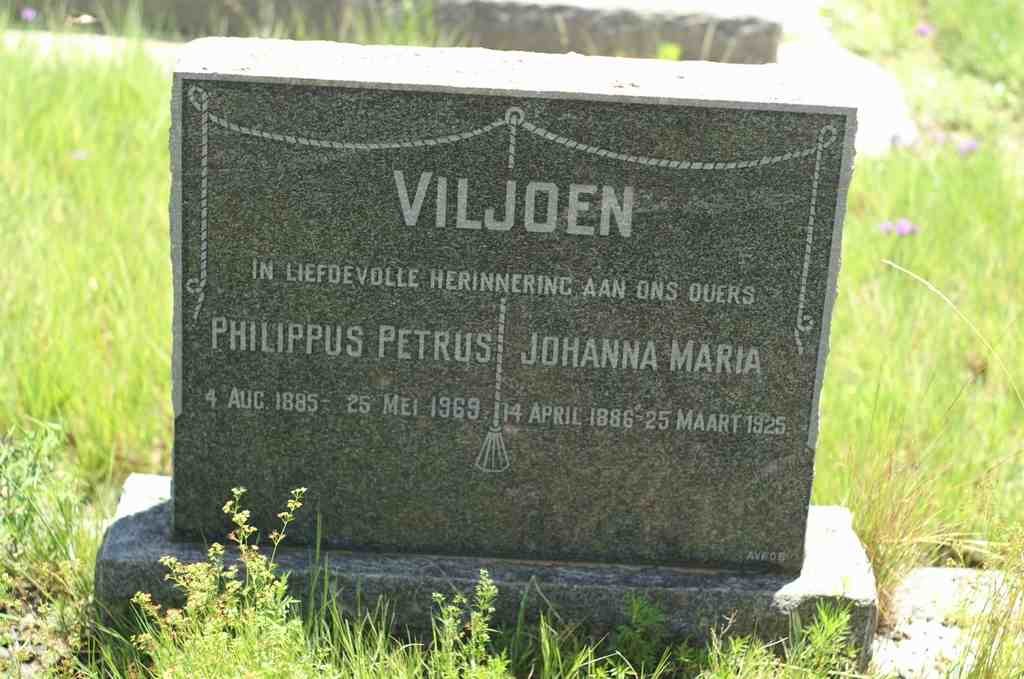 VILJOEN Philippus Petrus 1885-1969 &amp; Johanna Maria 1886-1925