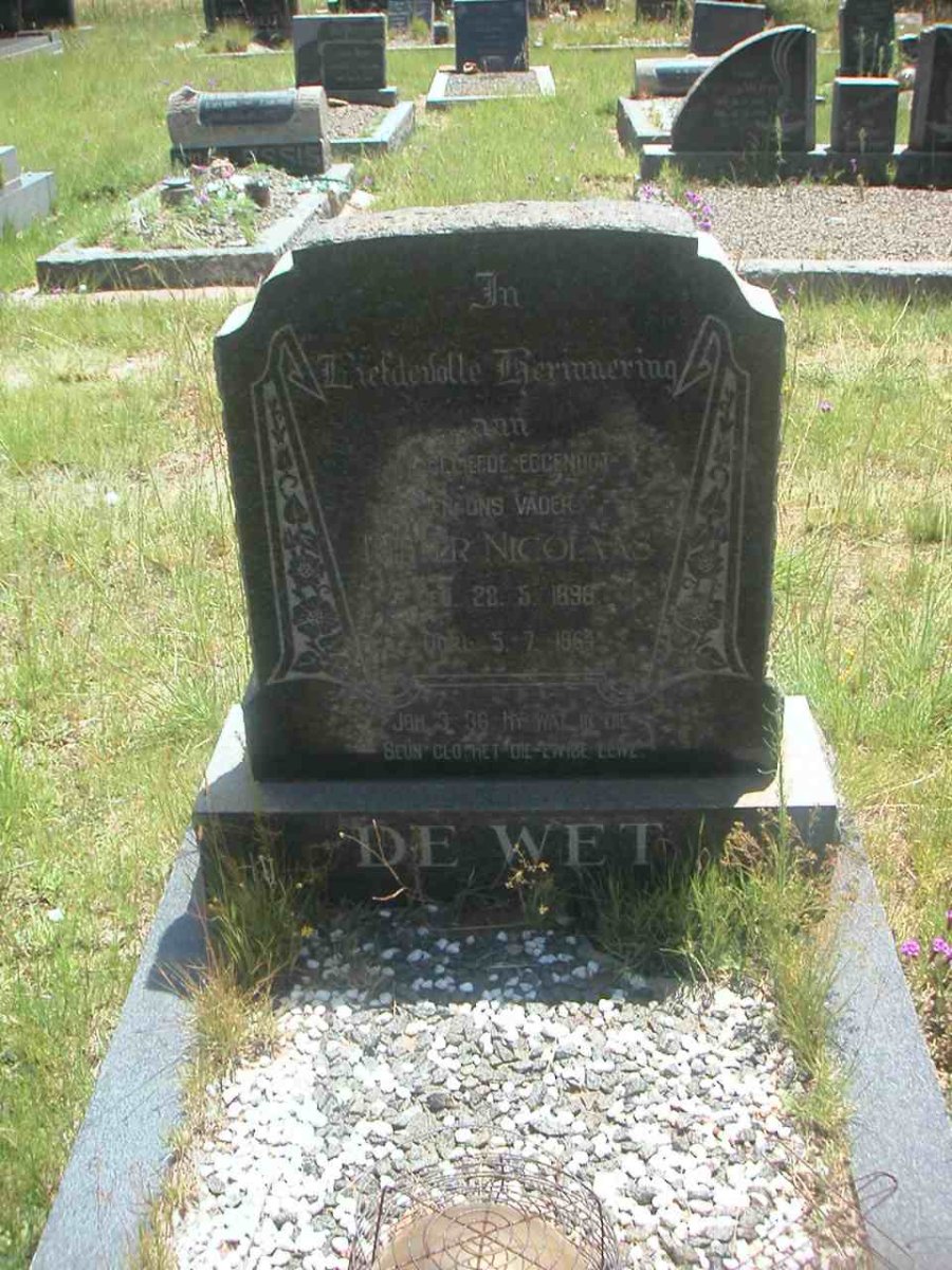 WET Pieter Nicolaas, de 1898-1964