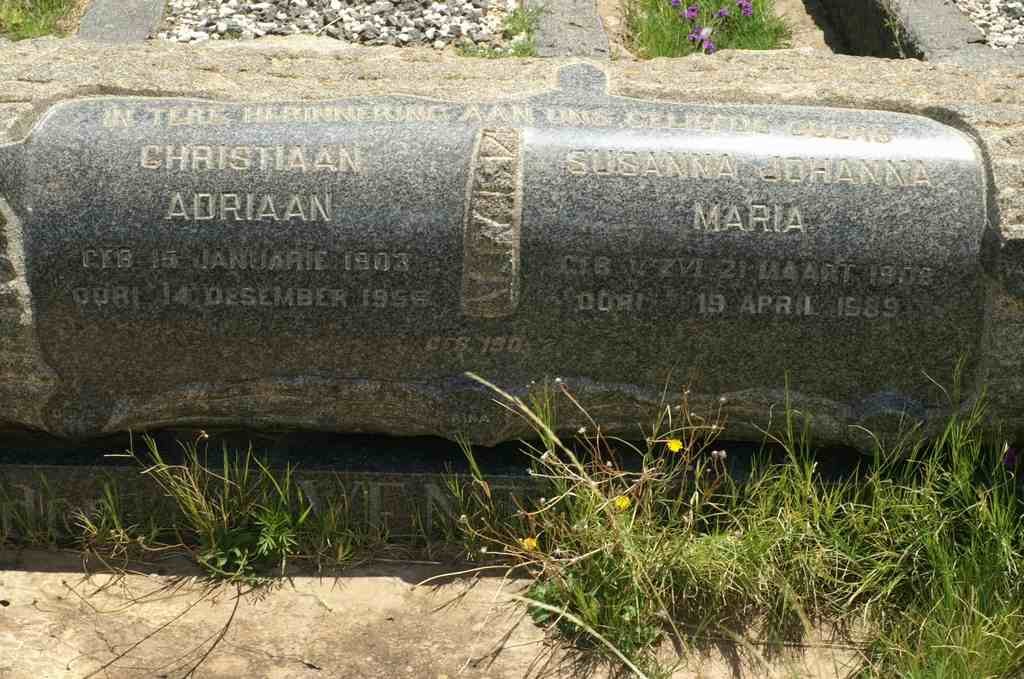 ? VENT? Christiaan Adriaan  1903-1956 &amp; Susanna Johanna Maria V.ZYL 1908-1989