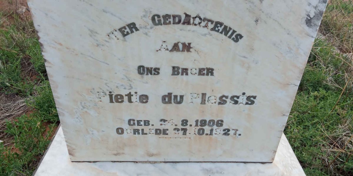 PLESSIS Pietie, du 1906-1927