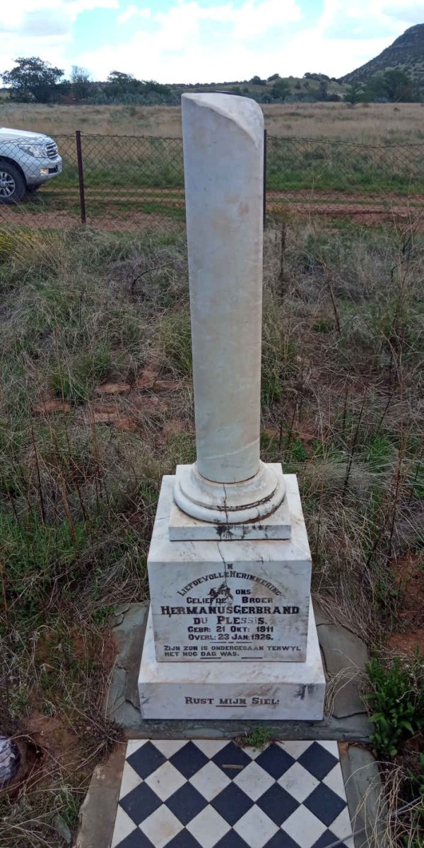PLESSIS Hermanus Gerbrand, du 1911-1926