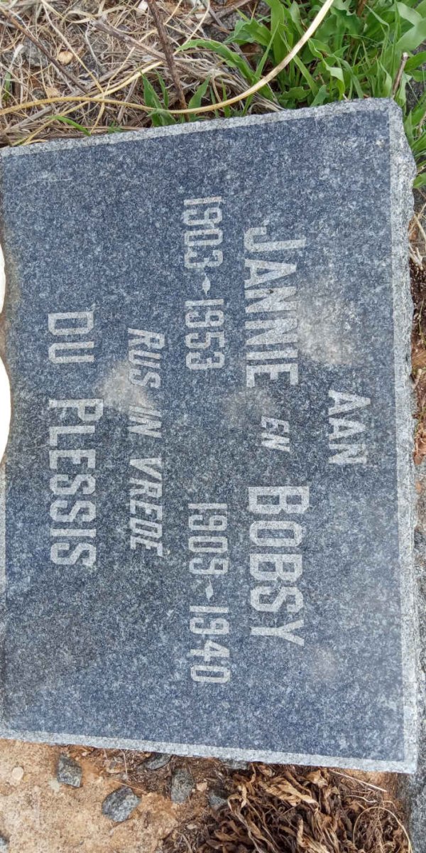 PLESSIS Jannie, du 1903-1953 &amp; Bobsy 1909-1940