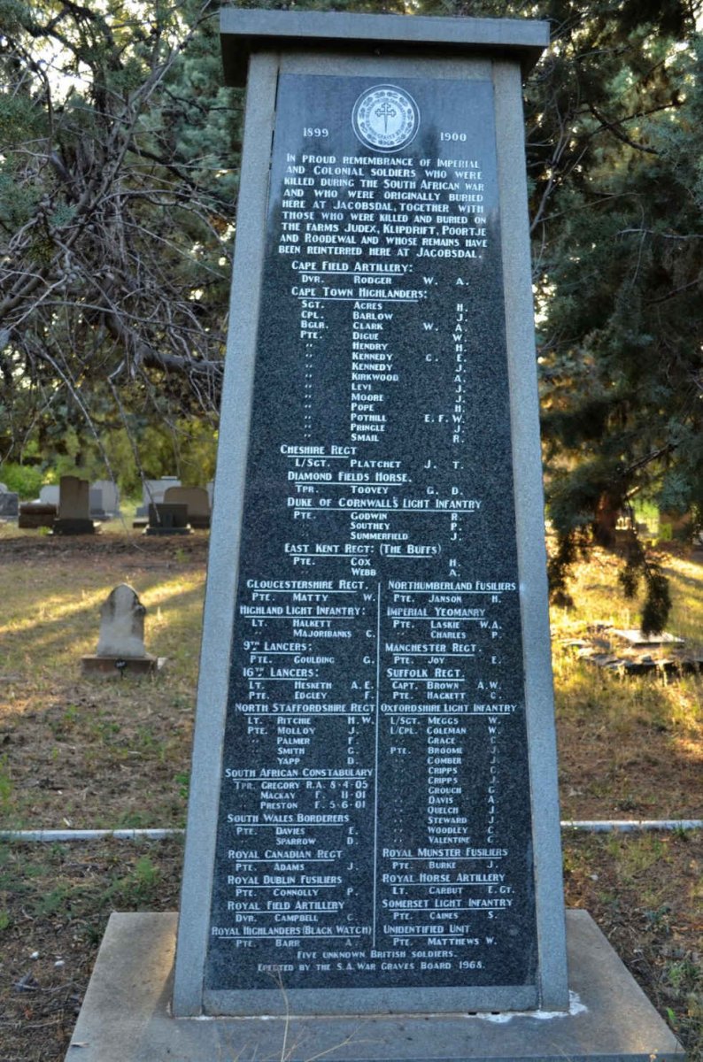Remembrance of Imperial and Colonial soldiers originally buried at Jacobsdal