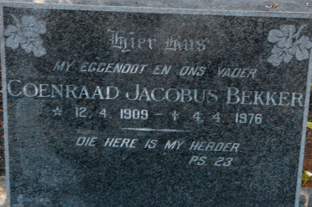 BEKKER Coenraad Jacobus 1909-1976