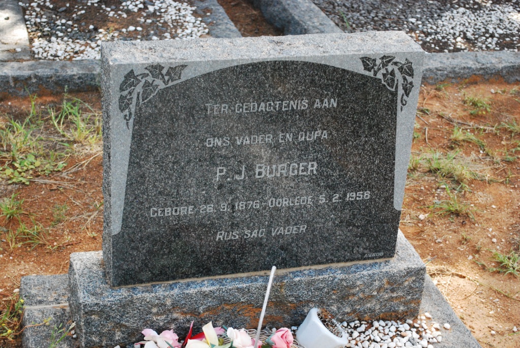 BURGER P.J. 1876-1958