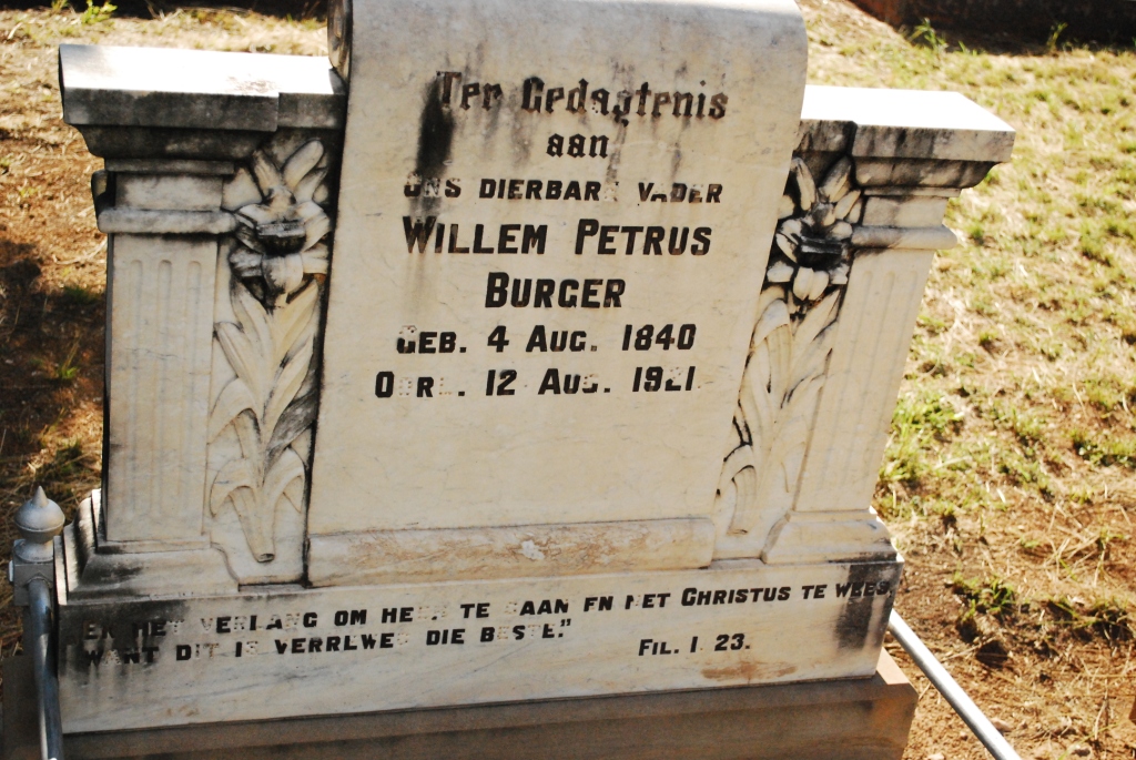 BURGER Willem Petrus 1840-1921