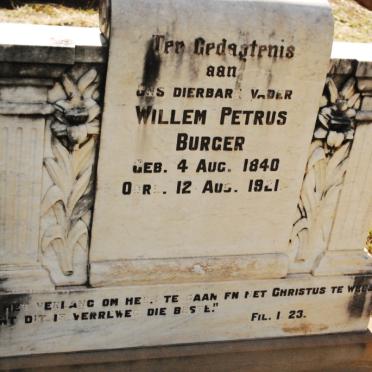 BURGER Willem Petrus 1840-1921