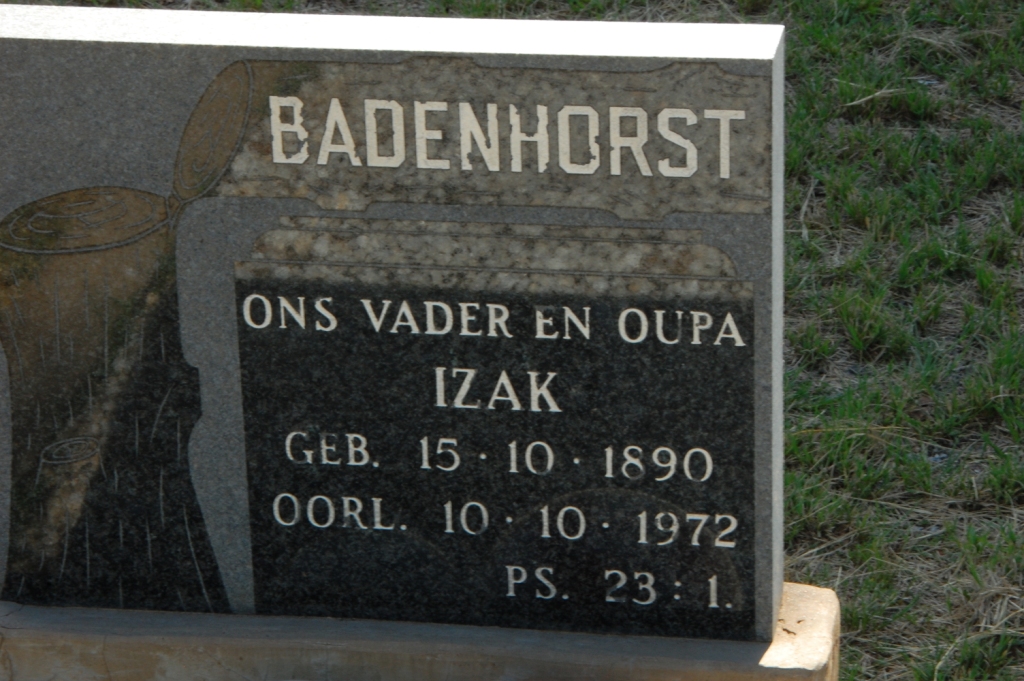 BADENHORST Izak 1890-1972
