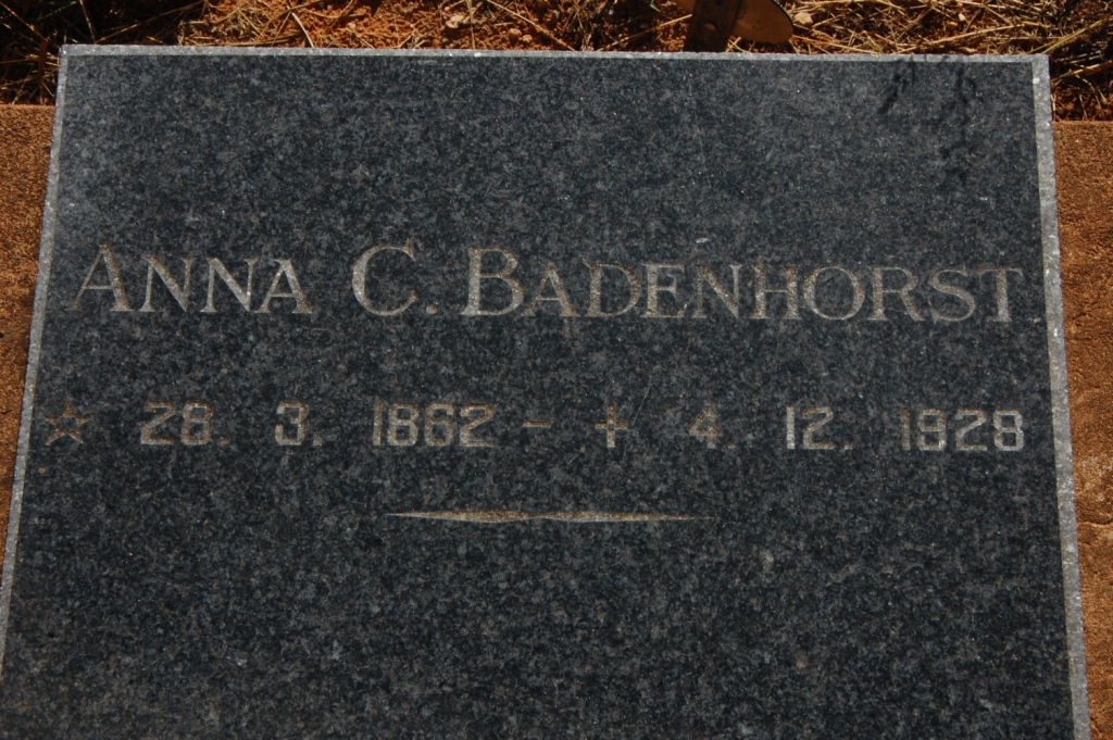 BADENHORST Anna C. 1862-1928