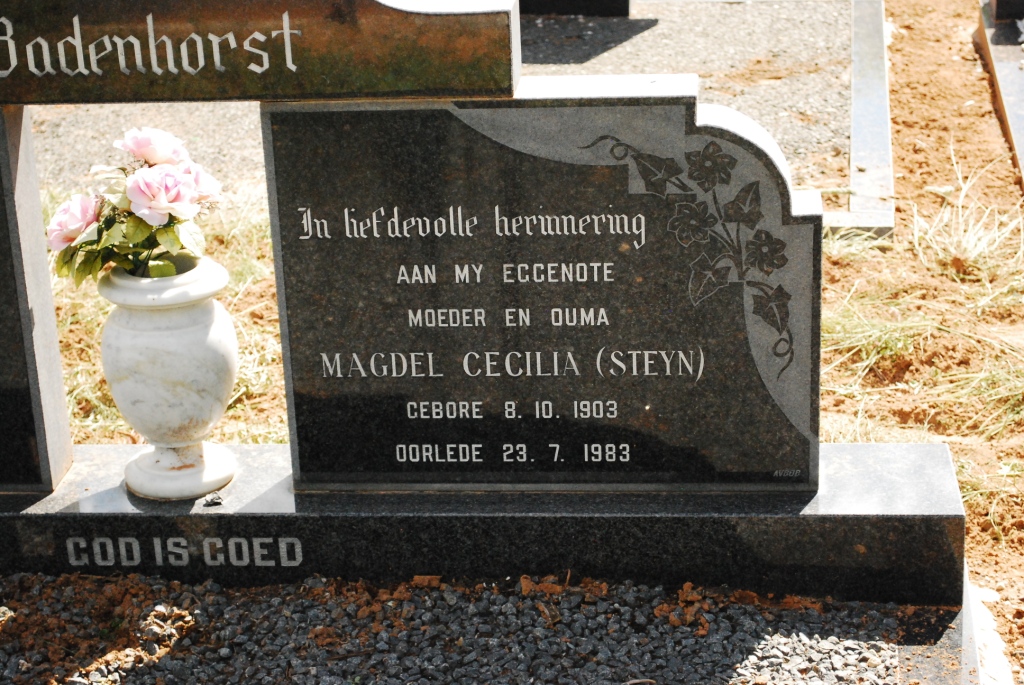 BADENHORST Magdel Cecilia nee STEYN 1903-1983