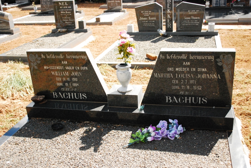 BACHUIS William John 1910-1984 &amp; Martha Louisa Johanna 1911-1992