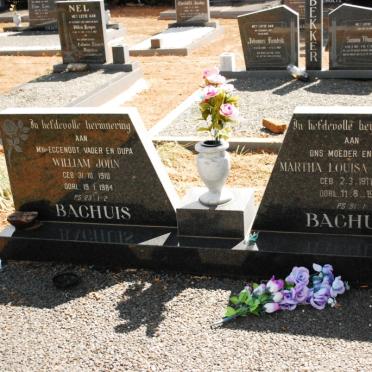 BACHUIS William John 1910-1984 &amp; Martha Louisa Johanna 1911-1992