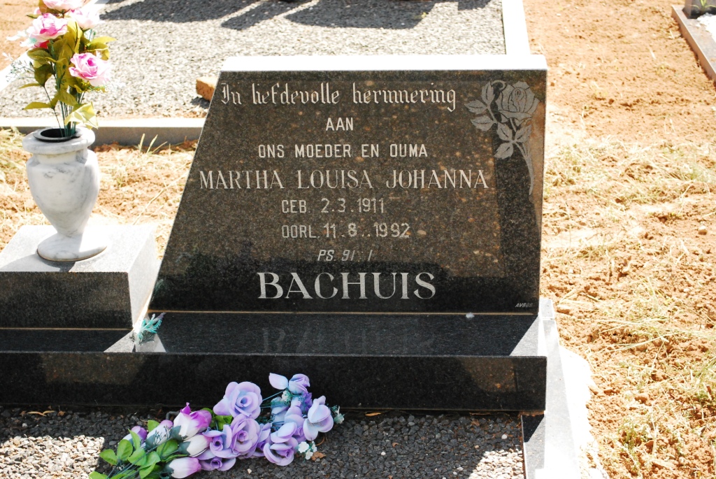 BACHUIS Martha Louisa Johanna 1911-1992