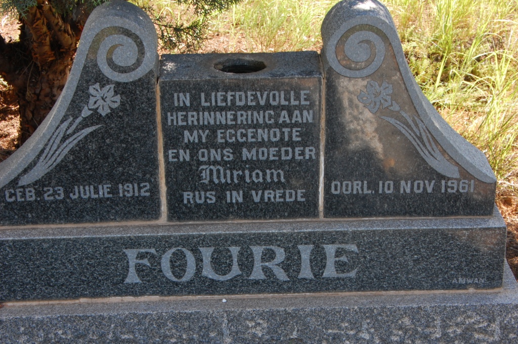 FOURIE Miriam 1912-1961