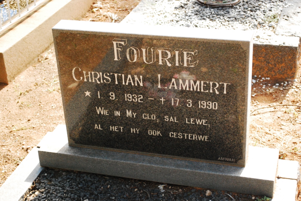 FOURIE Christian Lammert 1932-1990