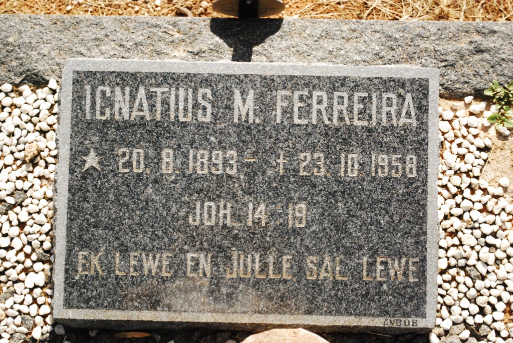 FERREIRA Ignatius M. 1893-1958