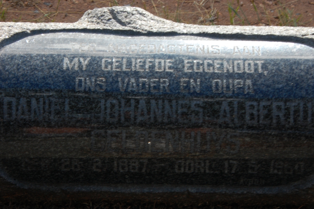 GELDENHUYS Daniel Johannes Albertus 1887-1960
