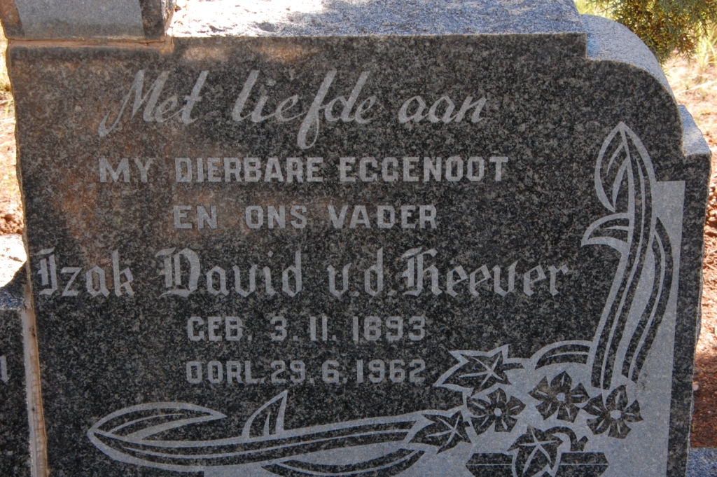 HEEVER Izak David, v.d 1893-1962