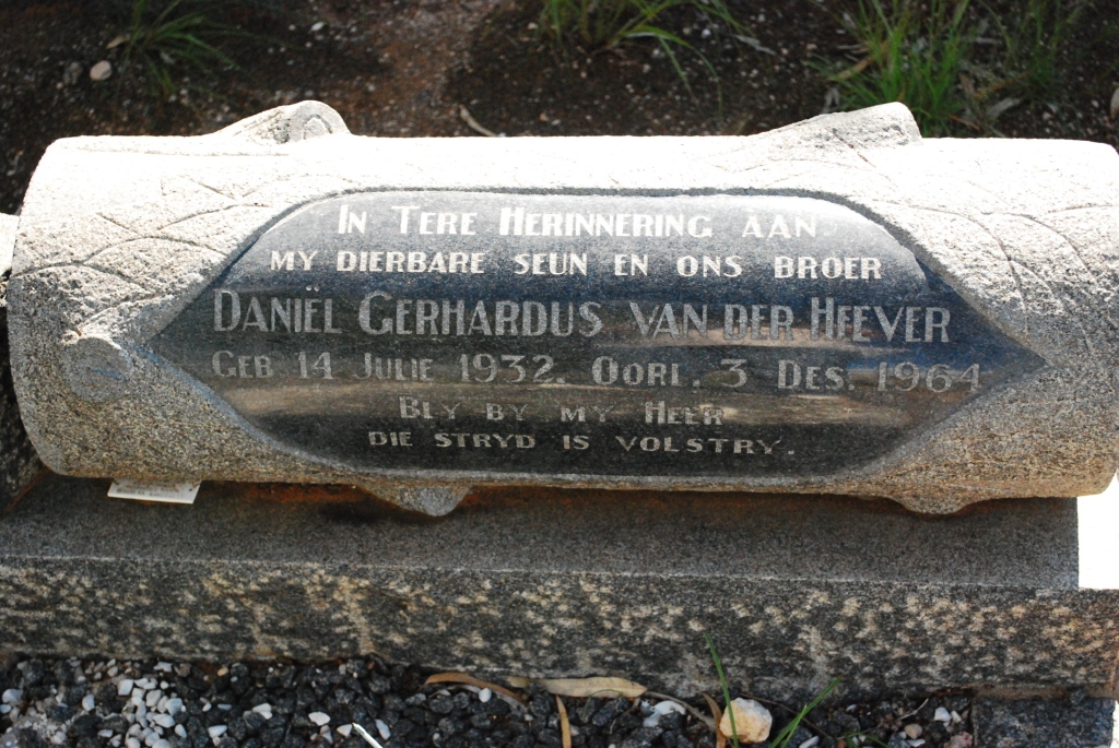 HEEVER Daniel Gerhardus, van der 1932-1964