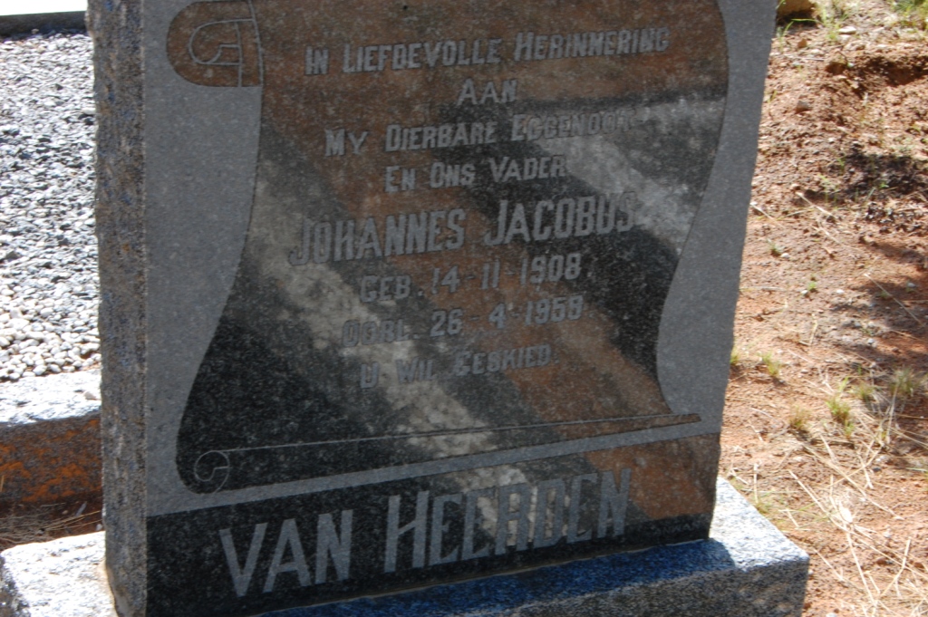 HEERDEN Johannes Jacobus, van 1908-1958