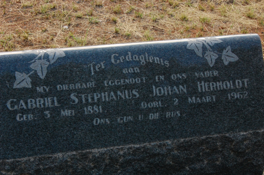 HERHOLDT Gabriel Stephanus Johan 1881-1962